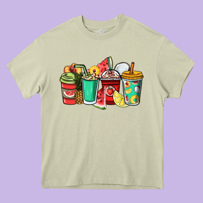 Fruits Coffee Cups Heavy Core Tee Designed By Nancycooperartshop