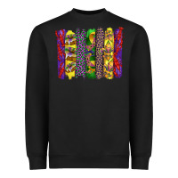 Black mardi gras crawfish cake and mask with leopar and fleur de lis brushst Heavyweight Sweatshirt - Artiststas