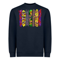 Navy mardi gras crawfish cake and mask with leopar and fleur de lis brushst Heavyweight Sweatshirt - Artiststas