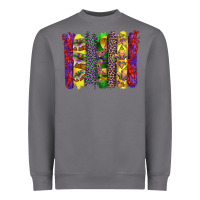 Storm mardi gras crawfish cake and mask with leopar and fleur de lis brushst Heavyweight Sweatshirt - Artiststas