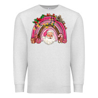 Oatmeal Heather pink christmas rainbow Premium Sweatshirt - AdoDesignShop