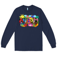 Navy Autism accept understand love Long Sleeve Tee - FaDigitalArtStudio