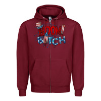 Burgundy boom bitch 4th of july Zipper Hoodie - BarkalooDesign