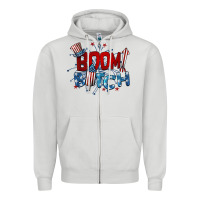 Dove Grey boom bitch 4th of july Zipper Hoodie - BarkalooDesign