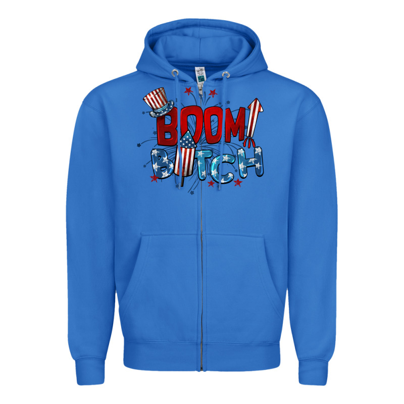 Boom Bitch 4th Of July Zipper Hoodie by BarkalooDesign | Teevron