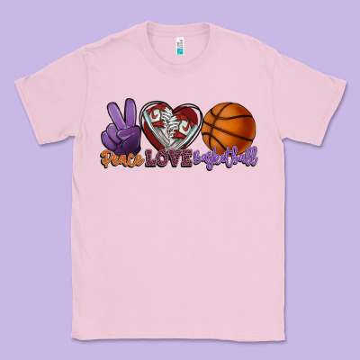 Peace Love Basketball Classic Tee Designed By Howdyjamesfarm