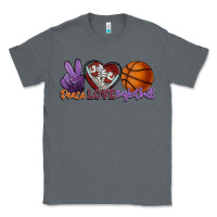 Charcoal Heather Peace love Basketball Classic Tee - HowdyJamesFarm