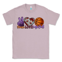 Lilac Peace love Basketball Classic Tee - HowdyJamesFarm