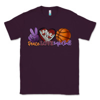 Plum Peace love Basketball Classic Tee - HowdyJamesFarm