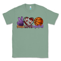Sage Peace love Basketball Classic Tee - HowdyJamesFarm