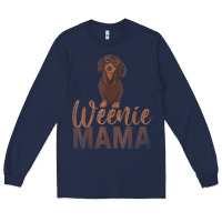 Navy Dog Lover Women Gift Weenie Mama Pet Mom Wiener Dachshund Long Sleeve Tee - maiPhamDesign