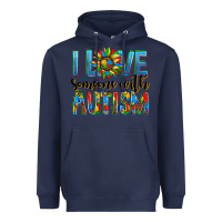Navy ı love someone with autism Heavyweight Hoodie - AdoDesignShop