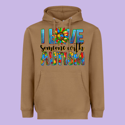ı Love Someone With Autism Heavyweight Hoodie Designed By Adodesignshop