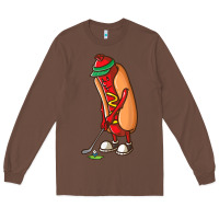 Chestnut Funny Golfing Hot Dog Golf Gifts Shirts for Men Boys Golfer Long Sleeve Tee - maiPhamDesign