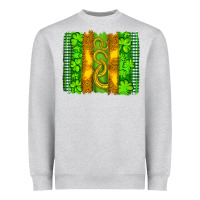 Heather Grey saint patricks horseshoe shamrock leopard glitter brushstroke Heavyweight Sweatshirt - Artiststas