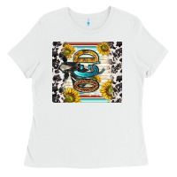 White ocd with cow Ladies Tee - TumblerDesignByShophia