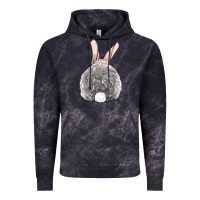 Cloud Black Easter bunny back view Vintage Hoodie - OliviaCreatesArt