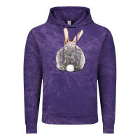 Cloud Purple Easter bunny back view Vintage Hoodie - OliviaCreatesArt