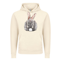Vintage Artic Easter bunny back view Vintage Hoodie - OliviaCreatesArt