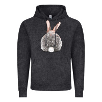 Vintage Black Easter bunny back view Vintage Hoodie - OliviaCreatesArt