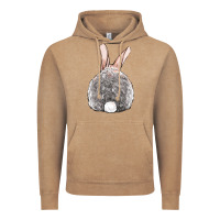 Vintage Coffee Easter bunny back view Vintage Hoodie - OliviaCreatesArt
