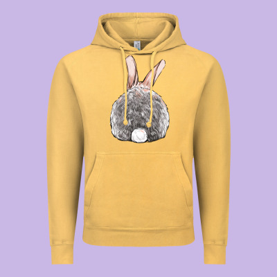 Easter Bunny Back View Vintage Hoodie Designed By Oliviacreatesart
