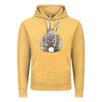 Vintage Mustard Easter bunny back view Vintage Hoodie - OliviaCreatesArt