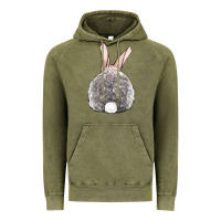 Vintage Olive Easter bunny back view Vintage Hoodie - OliviaCreatesArt
