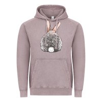 Vintage Zinc Easter bunny back view Vintage Hoodie - OliviaCreatesArt