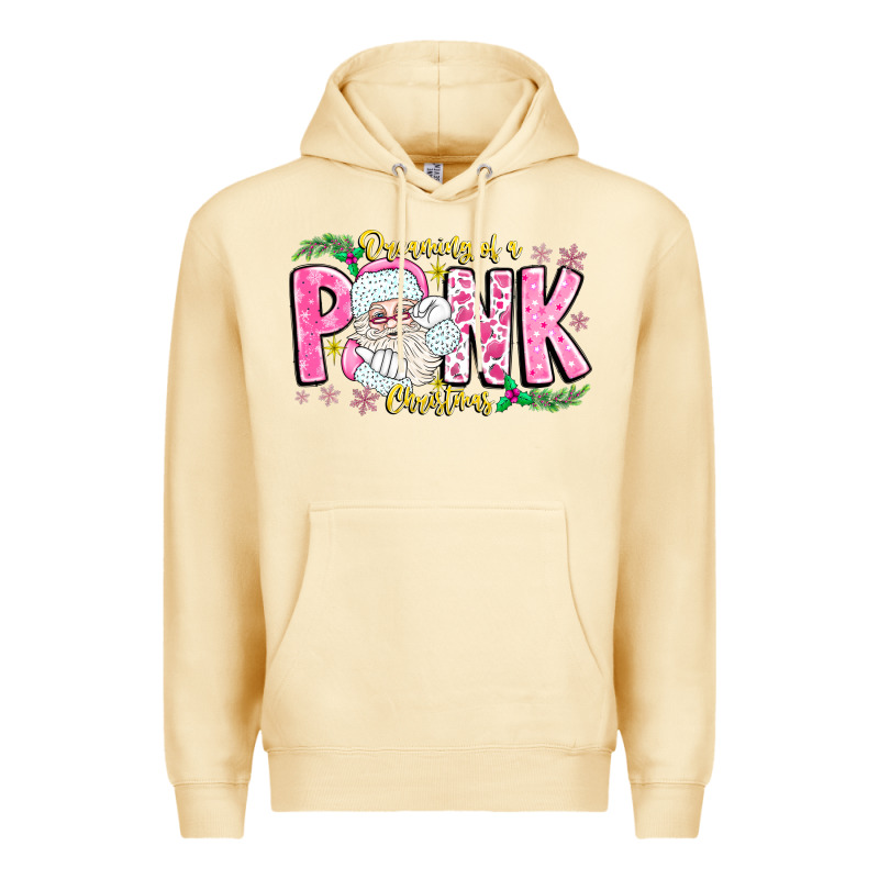 Dreaming Of A Pink Christmas Premium Hoodie by CowhideDigitalArt | Teevron