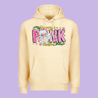 Dreaming Of A Pink Christmas Premium Hoodie Designed By Cowhidedigitalart