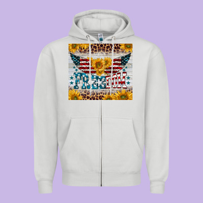 Freedom 4th Of July Zipper Hoodie Designed By Barkaloodesign