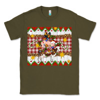 Army Green Stacked Christmas Farm Classic Tee - Artiststas