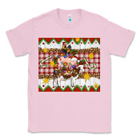 Bubblegum Pink Stacked Christmas Farm Classic Tee - Artiststas