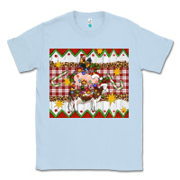 Dusty Blue Stacked Christmas Farm Classic Tee - Artiststas