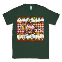Sports Green Stacked Christmas Farm Classic Tee - Artiststas