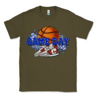 Army Green game day basketball Classic Tee - HowdyJamesFarm