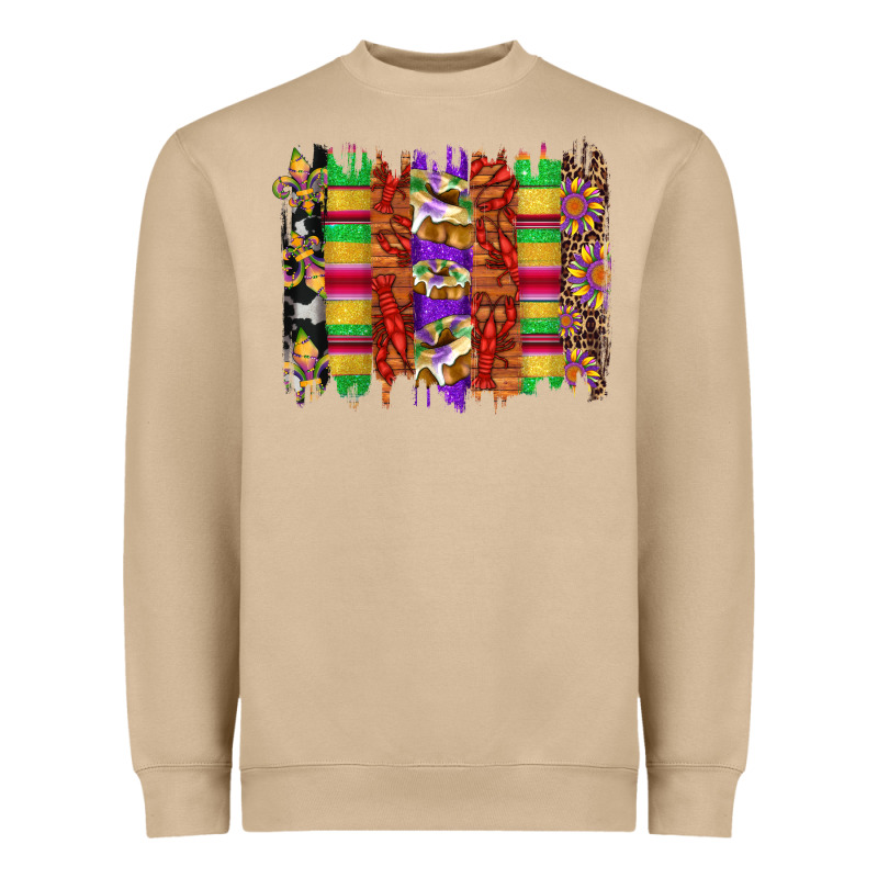 Mardi Gras Cake Fleur De Lis Crawfish Brushstrokes Heavyweight Sweatshirt by Artiststas | Teevron