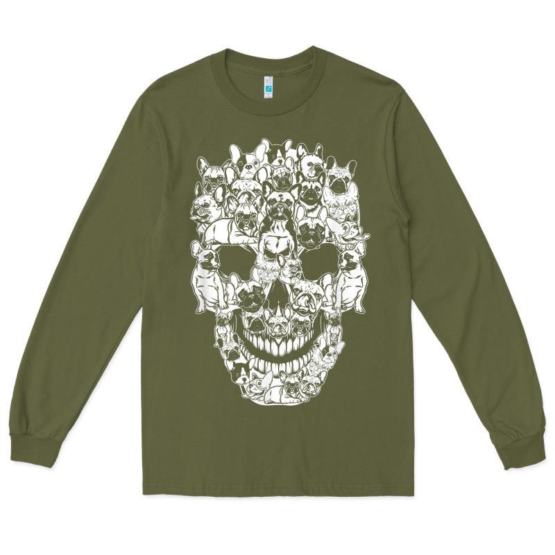 Matching Family French Bulldog Dog Skull Costume Halloween Long Sleeve Tee by maiPhamDesign | Teevron