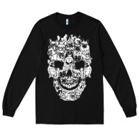 Black Matching Family French Bulldog Dog Skull Costume Halloween Long Sleeve Tee - maiPhamDesign