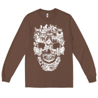 Chestnut Matching Family French Bulldog Dog Skull Costume Halloween Long Sleeve Tee - maiPhamDesign