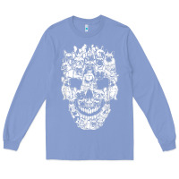 Colony Blue Matching Family French Bulldog Dog Skull Costume Halloween Long Sleeve Tee - maiPhamDesign