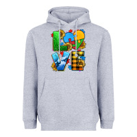 Heather Grey love with heart sunflower Heavyweight Hoodie - AdoDesignShop