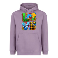 Lavender love with heart sunflower Heavyweight Hoodie - AdoDesignShop