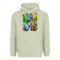 Love With Heart Sunflower Heavyweight Hoodie | Teevron