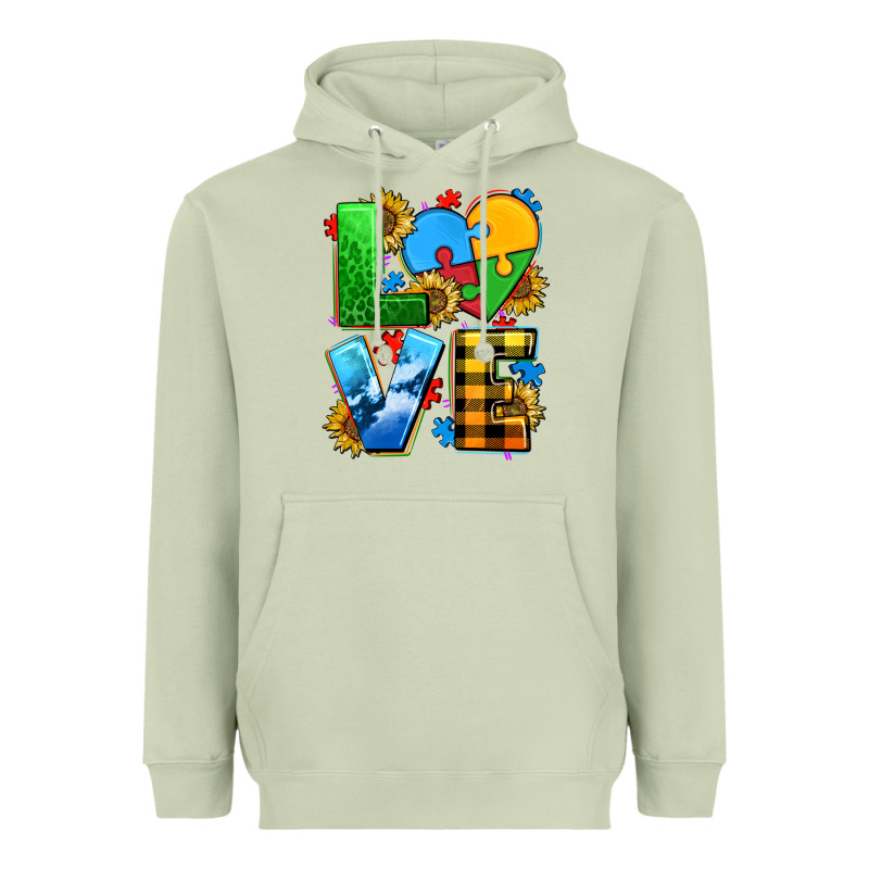 Love With Heart Sunflower Heavyweight Hoodie by AdoDesignShop | Teevron
