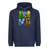 Navy love with heart sunflower Heavyweight Hoodie - AdoDesignShop