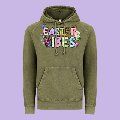 Easter Vibes Vintage Hoodie Designed By Oliviacreatesart