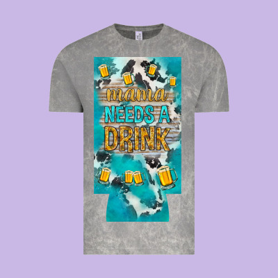 Mama Needs A Drink Slim Can Cooler Mother's Day Vintage Tee Designed By Howdyjamesfarm