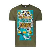 Vintage Olive Mama needs a drink slim can cooler mother's day Vintage Tee - HowdyJamesFarm